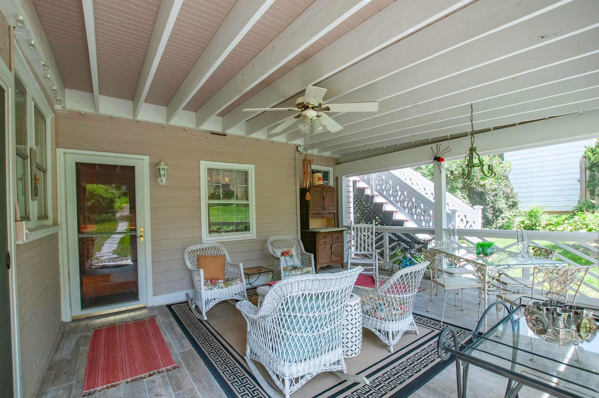 Covered porch off the kitchen.