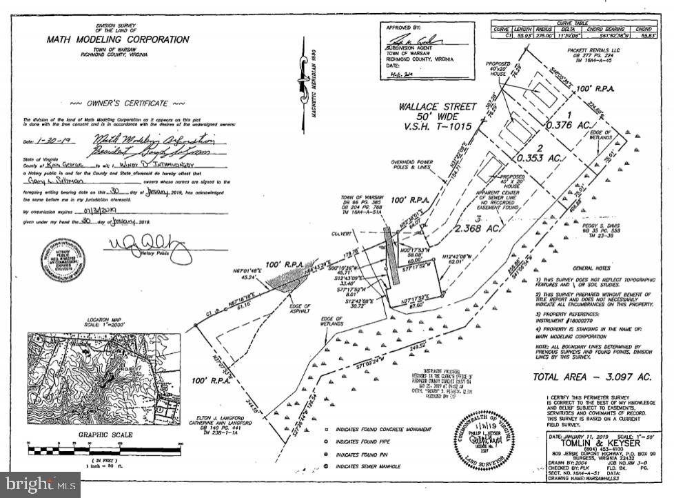 LOT 1 WALLACE STREET, WARSAW, Virginia 22572, ,Land,For sale,LOT 1 WALLACE STREET,VARV2000378 MLS # VARV2000378