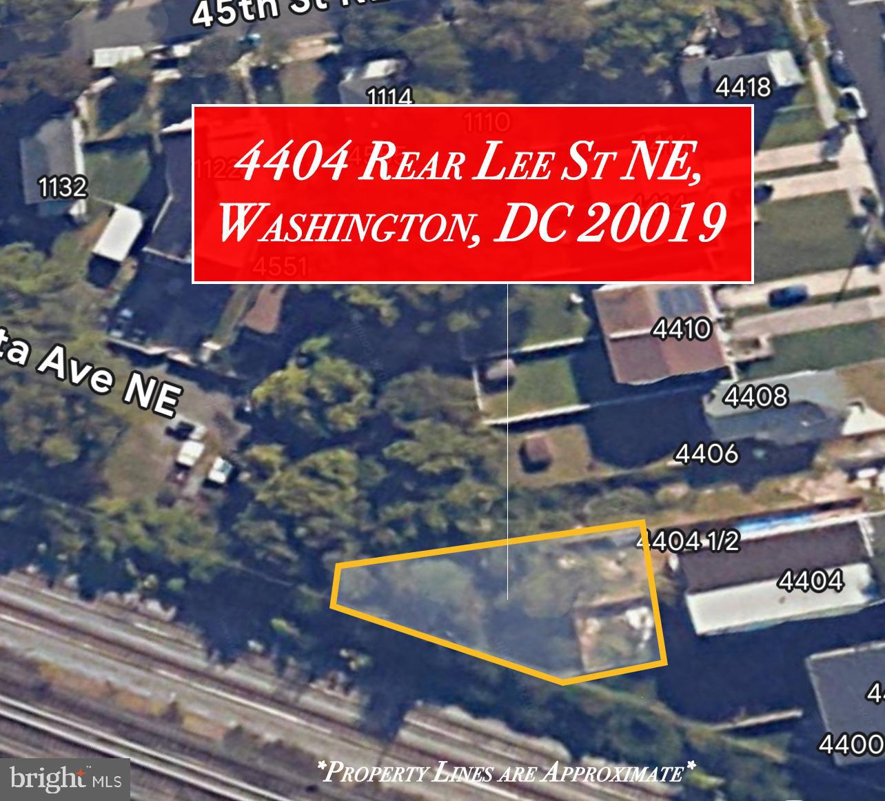 4404 REAR LEE ST NE, WASHINGTON, District Of Columbia 20019, ,Land,For sale,4404 REAR LEE ST NE,DCDC2156128 MLS # DCDC2156128