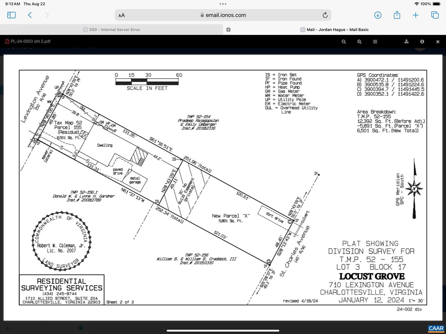 0 SAINT CHARLES AVE, CHARLOTTESVILLE, Virginia 22902, ,Land,For sale,0 SAINT CHARLES AVE,656217 MLS # 656217