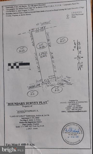 GREENWAY LANE, LURAY, Virginia 22835, ,Land,For sale,GREENWAY LANE,VAPA2004016 MLS # VAPA2004016