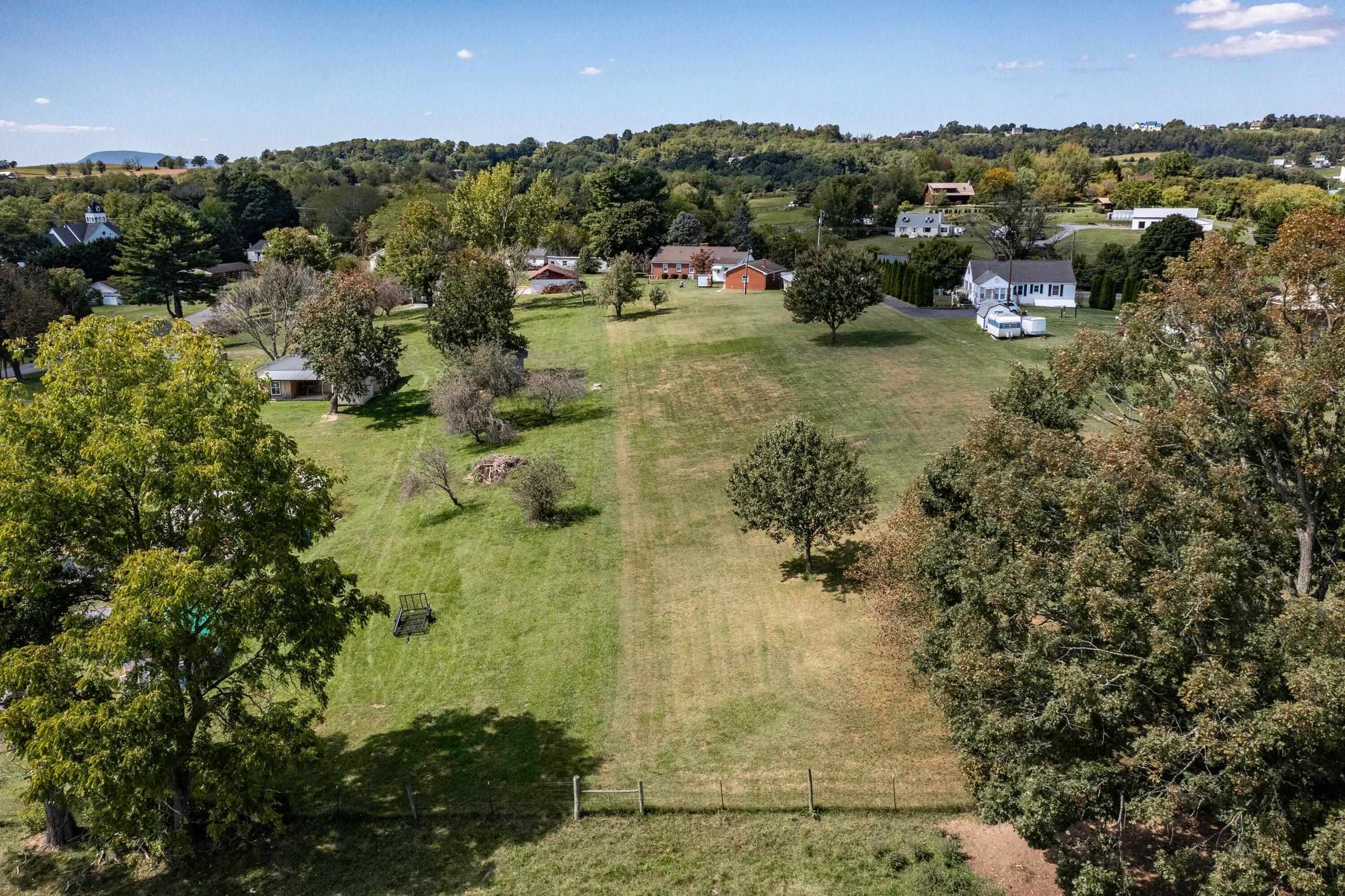 A drones view of the length of the parcel.