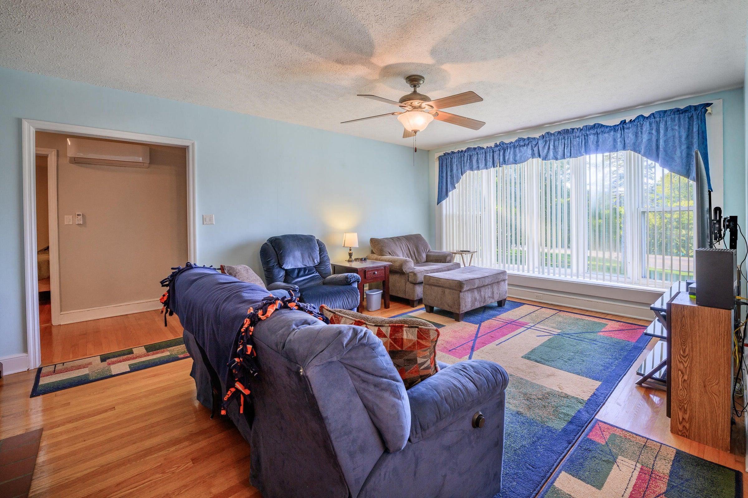 Living room is an inviting gathering place.