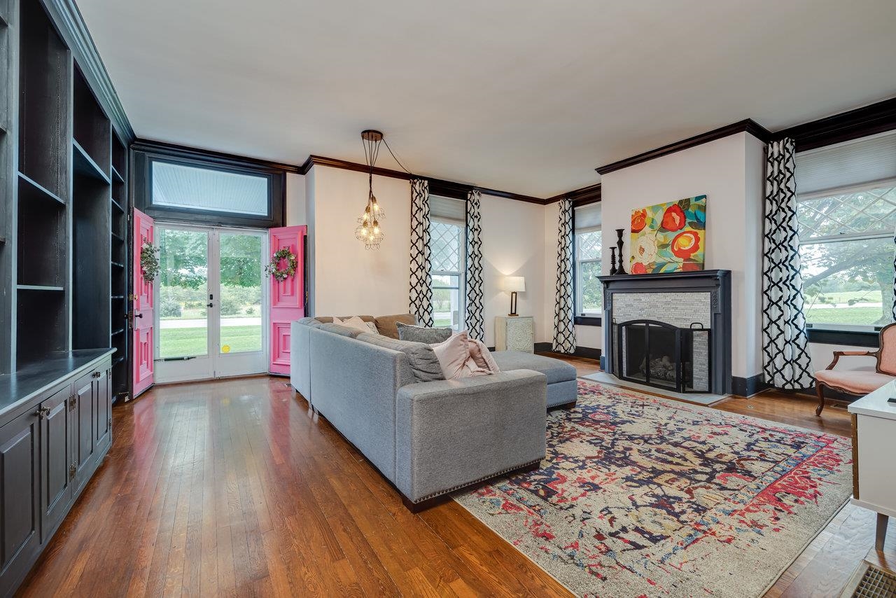 Living Room with Gas Insert Fireplace