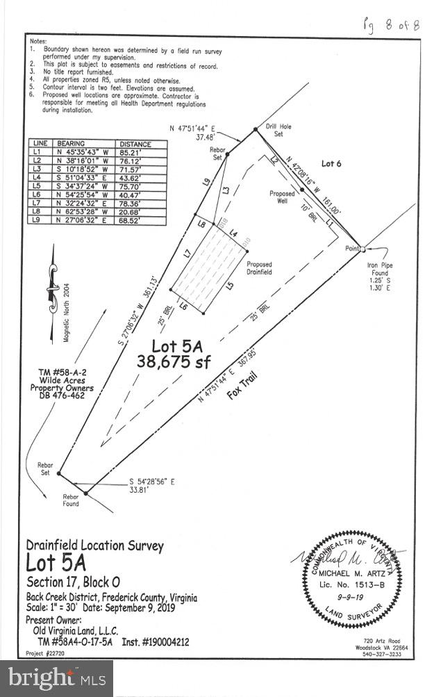 LOT 5A FOX TRL, WINCHESTER, Virginia 22602, ,Land,For sale,-LOT 5A FOX TRL,VAFV2022028 MLS # VAFV2022028