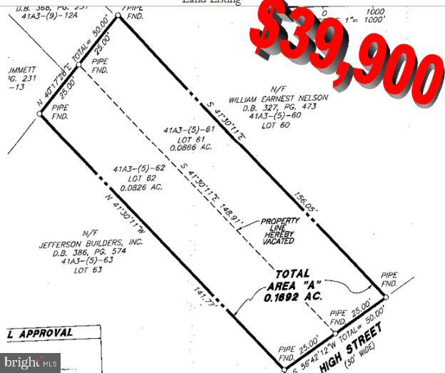 HIGH ST, CULPEPER, Virginia 22701, ,Land,For sale,HIGH ST,1000140461 MLS # 1000140461