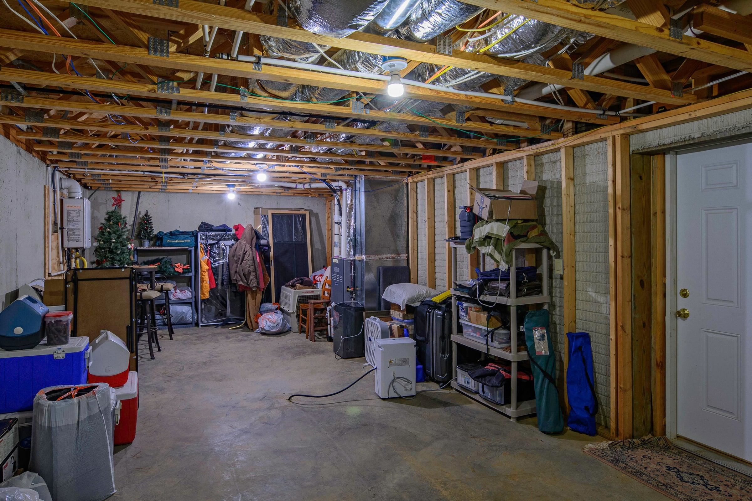 Storage and Utility room in basement area.