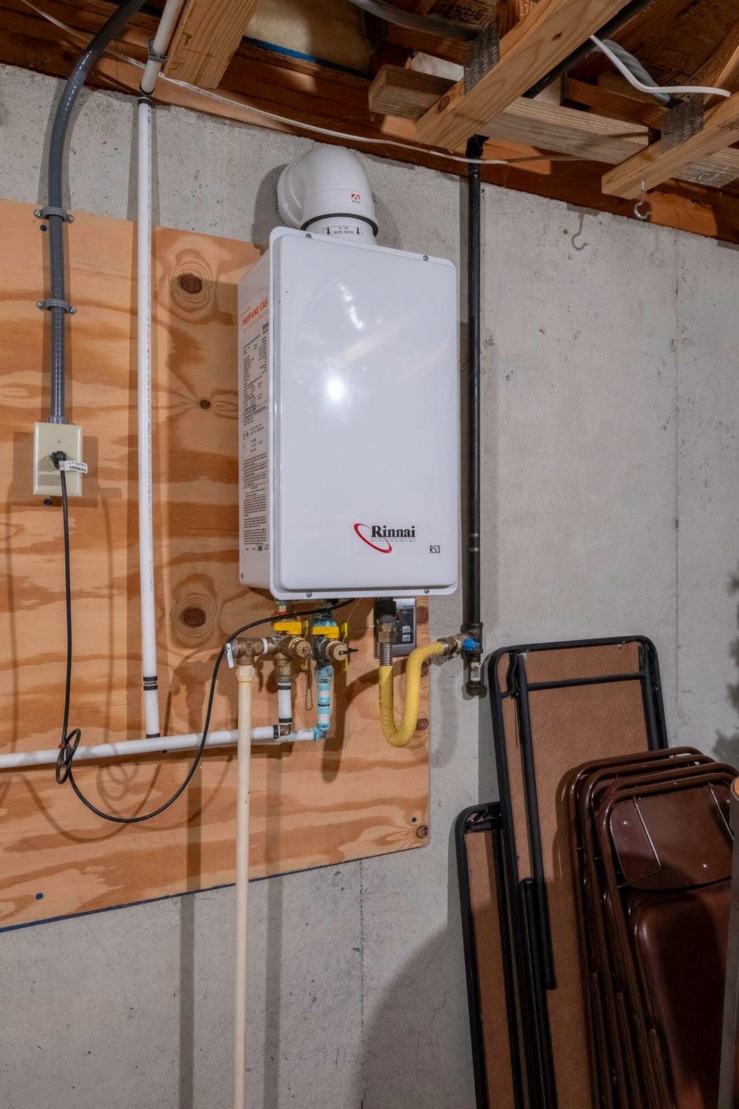 Rinnai instant hot water system for the kitchen.