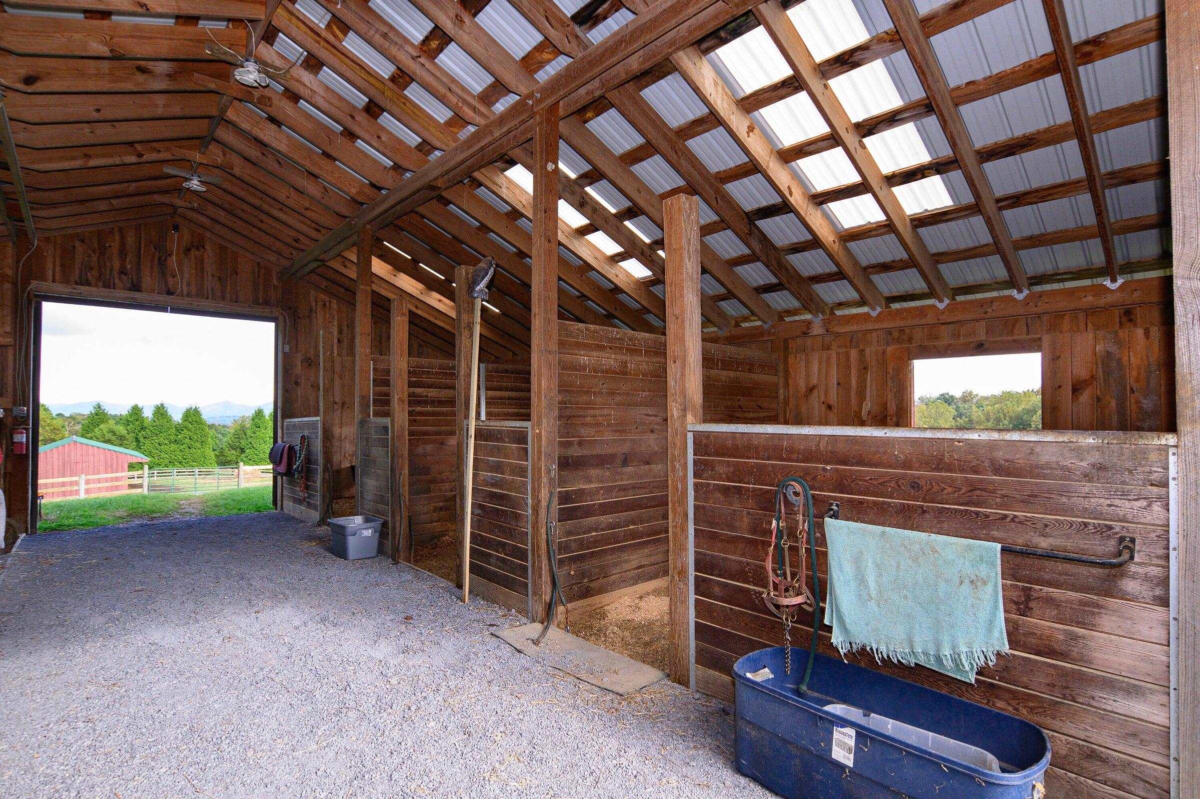 Custom built horse barn provides all you need for care of your horse babies.