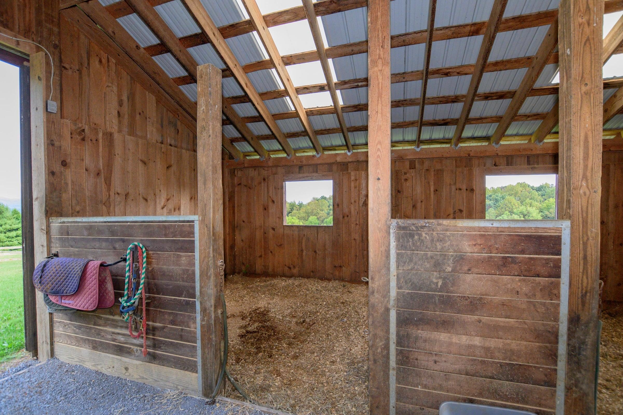 Stall in the horse barn.