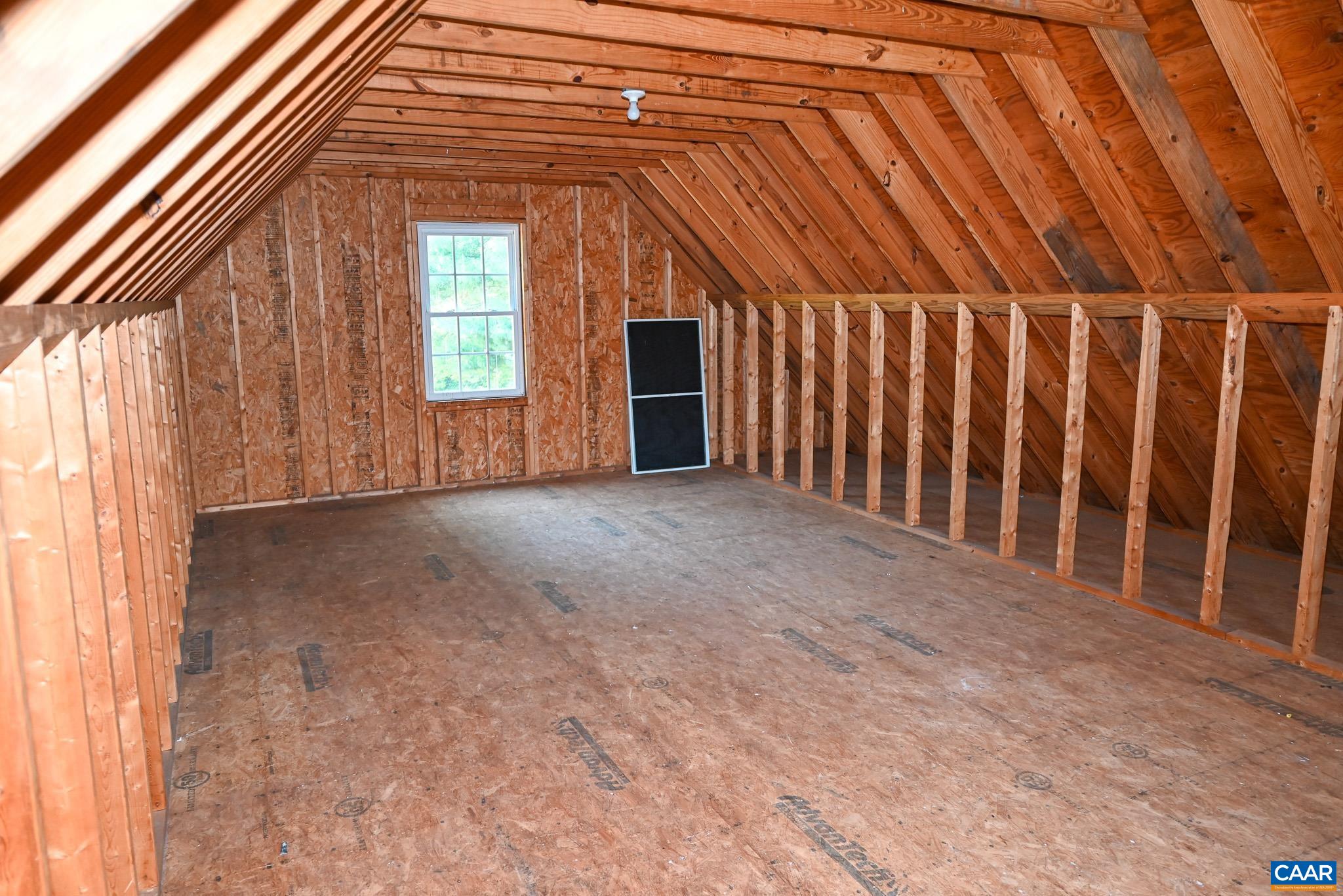 Large storage area above the garage