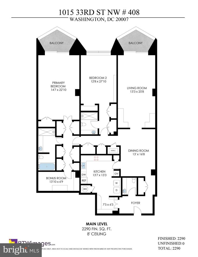 1015 33RD ST NW #408, WASHINGTON, District Of Columbia 20007, 2 Bedrooms Bedrooms, ,2 BathroomsBathrooms,Residential,For sale,1015 33RD ST NW #408,DCDC2152864 MLS # DCDC2152864