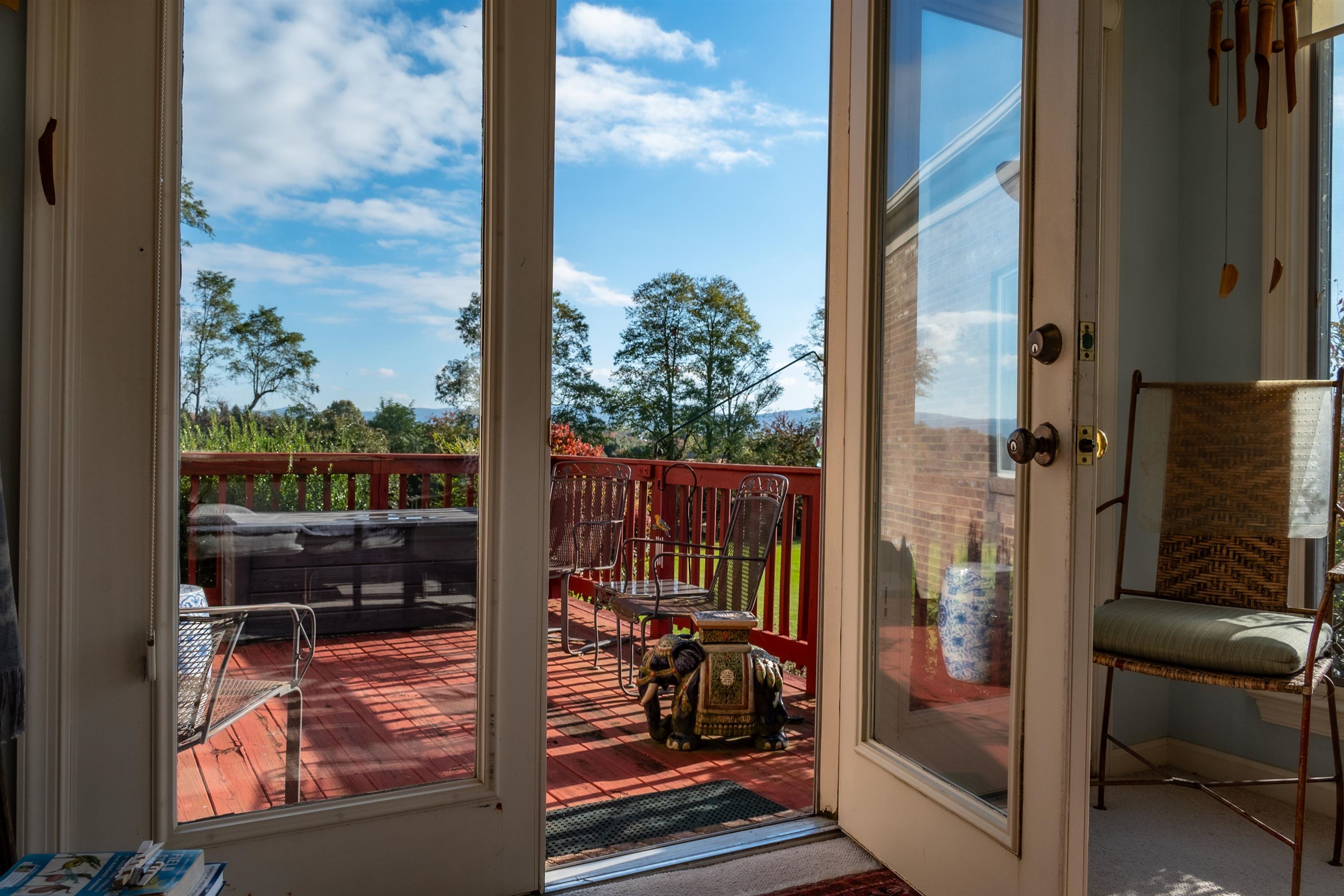 The deck is right off the Sun Room