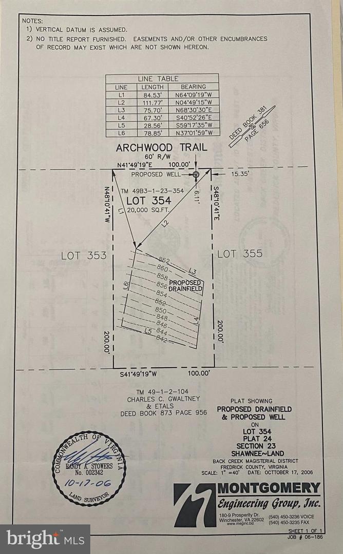 LOT 354 ARCHWOOD TRL, WINCHESTER, Virginia 22602, ,Land,For sale,LOT 354 ARCHWOOD TRL,VAFV2022476 MLS # VAFV2022476