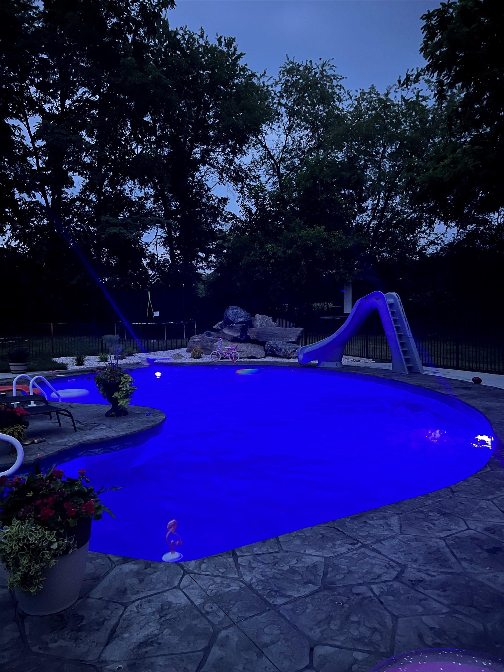 heated with pool lights.