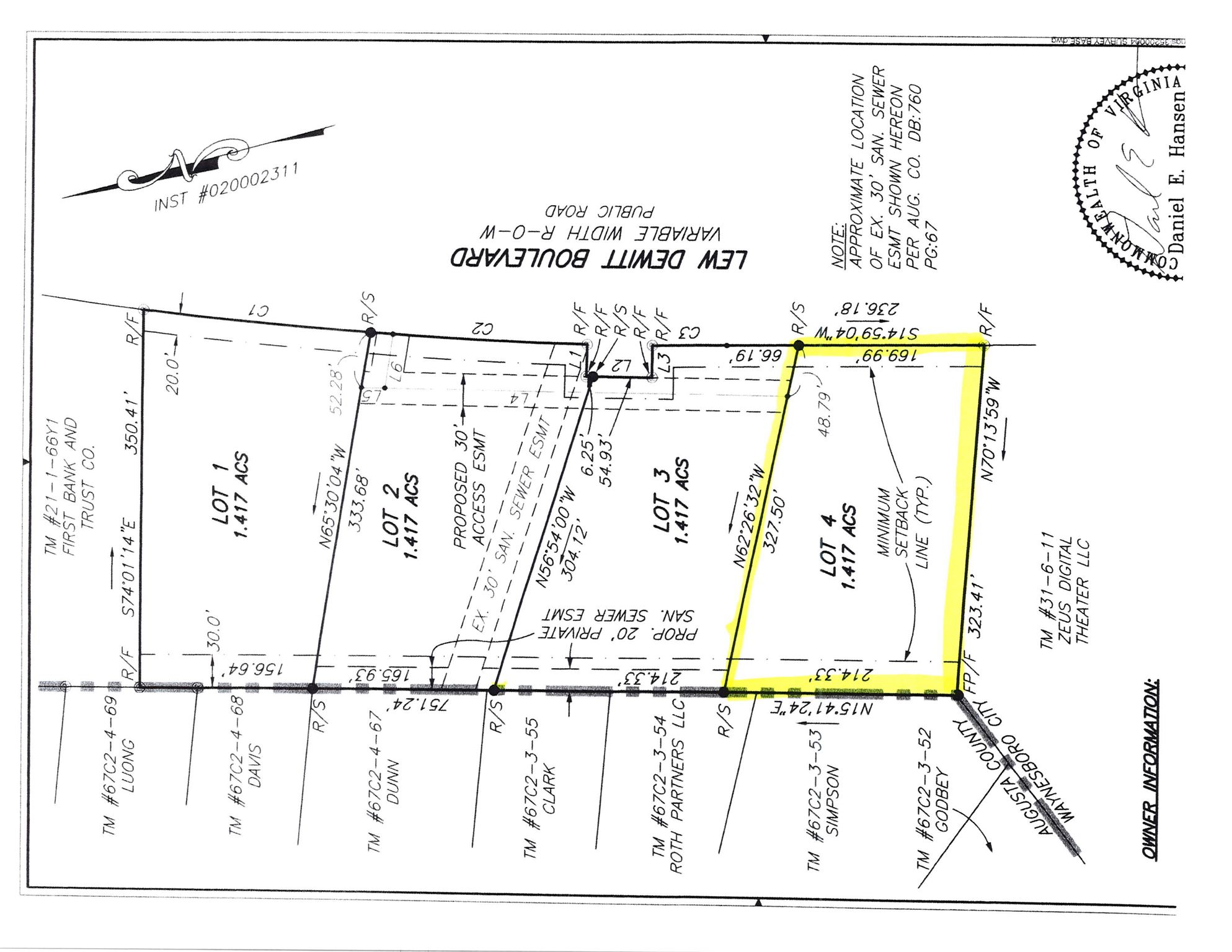 Lot Z4 LEW DEWITT BLVD, WAYNESBORO, Virginia 22980, ,Commercial,Lot Z4 LEW DEWITT BLVD,620944 MLS # 620944