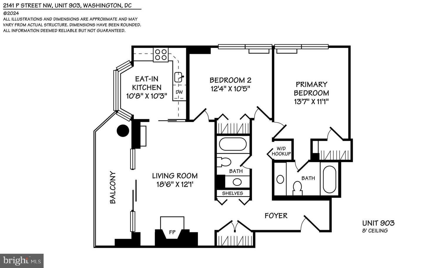 2141 P ST NW #903, WASHINGTON, District Of Columbia 20037, 2 Bedrooms Bedrooms, ,2 BathroomsBathrooms,Residential,For sale,2141 P ST NW #903,DCDC2165356 MLS # DCDC2165356