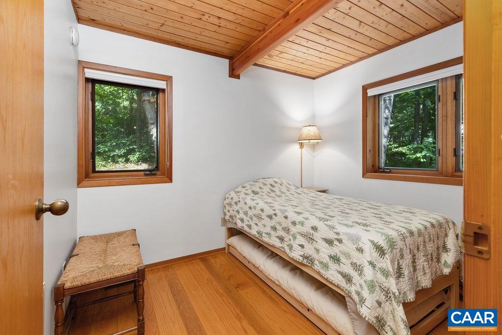 One of the two guest bedrooms on the main level.