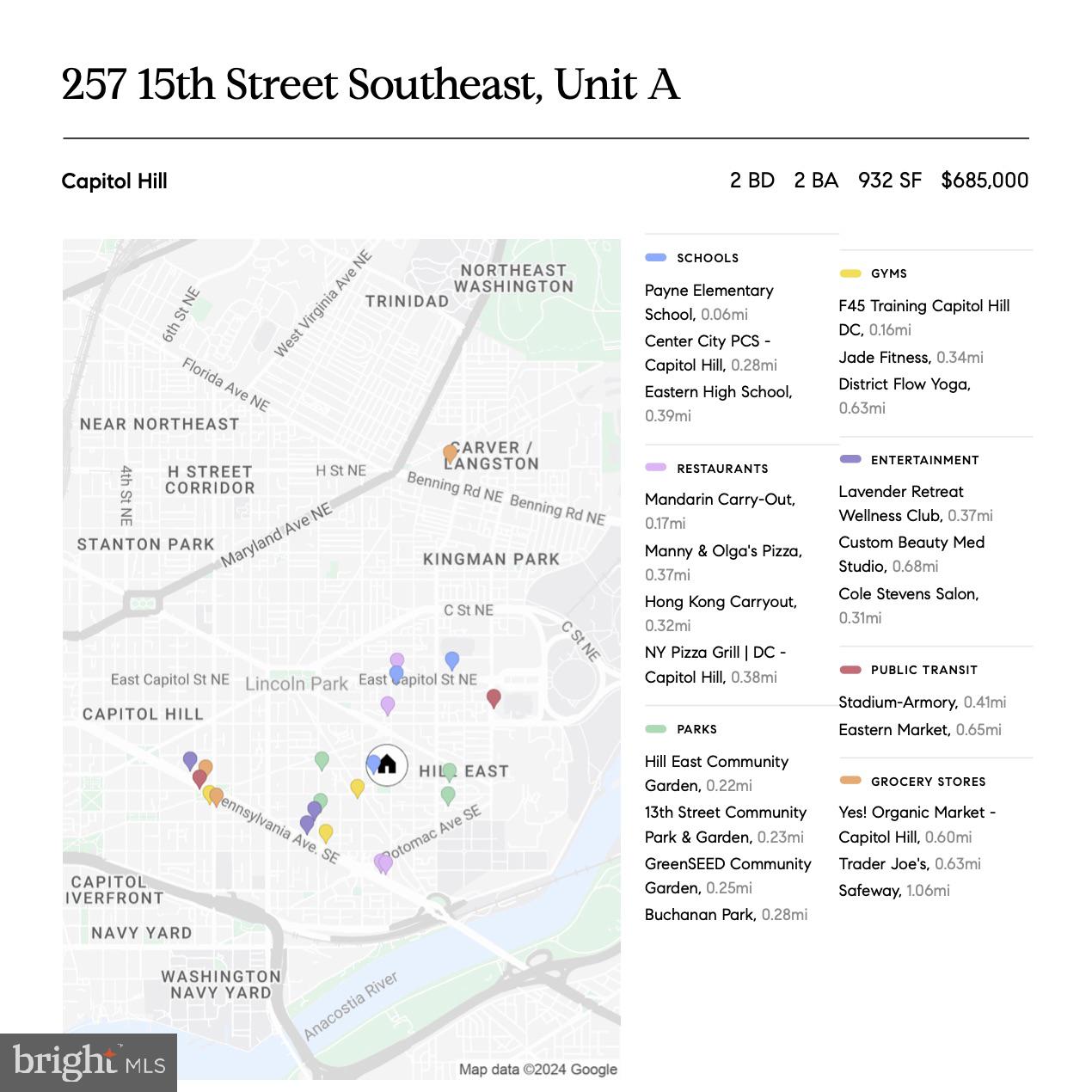 257 15TH ST SE #A, WASHINGTON, District Of Columbia 20003, 2 Bedrooms Bedrooms, ,2 BathroomsBathrooms,Residential,For sale,257 15TH ST SE #A,DCDC2162600 MLS # DCDC2162600