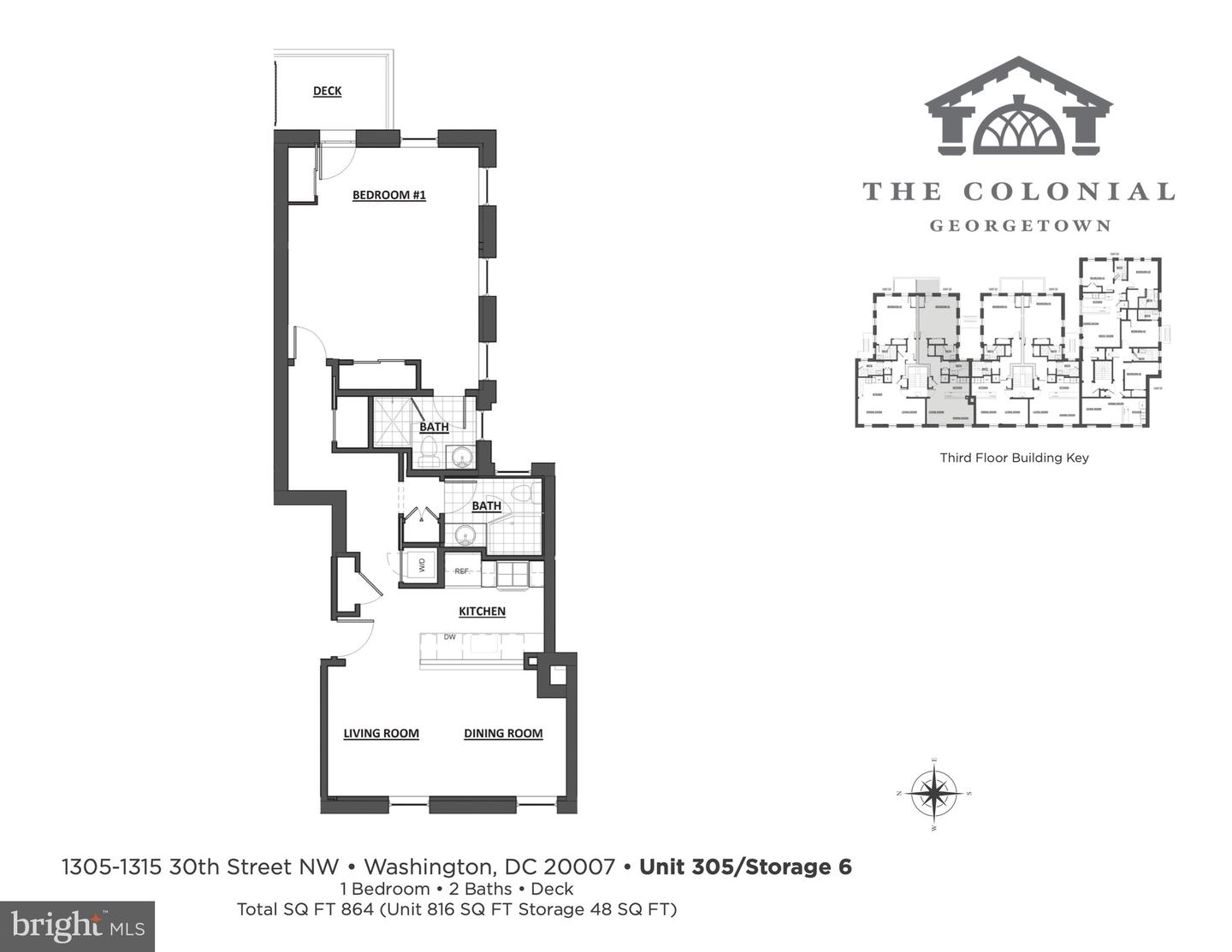 1305 30TH NW #305, WASHINGTON, District Of Columbia 20007, 1 Bedroom Bedrooms, ,2 BathroomsBathrooms,Residential,For sale,1305 30TH NW #305,DCDC2166814 MLS # DCDC2166814