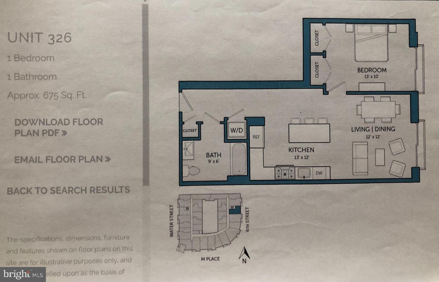 525 WATER ST SW #326, WASHINGTON, District Of Columbia 20024, 1 Bedroom Bedrooms, ,1 BathroomBathrooms,Residential,For sale,525 WATER ST SW #326,DCDC2168074 MLS # DCDC2168074