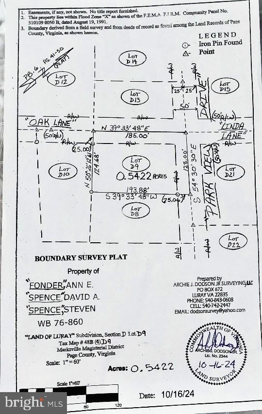 OAK LANE, LURAY, Virginia 22835, ,Land,For sale,OAK LANE,VAPA2004196 MLS # VAPA2004196