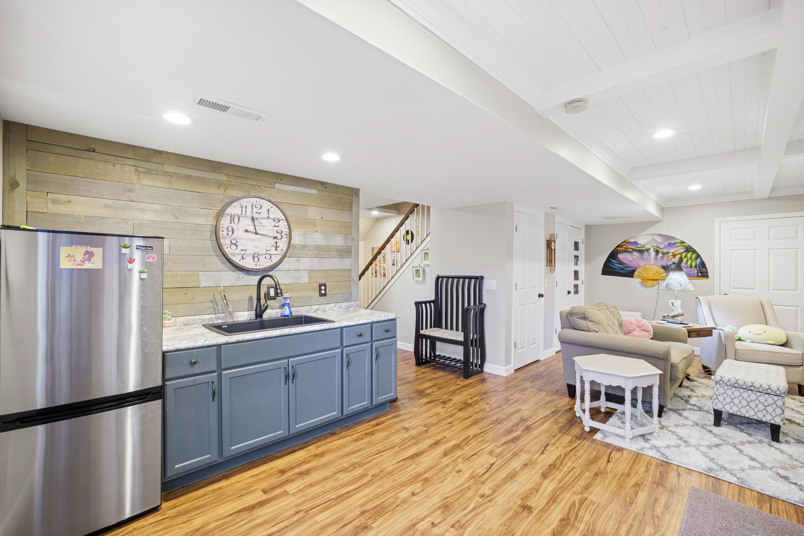 *includes sink and refrigerator *stunning wood plank accent wall