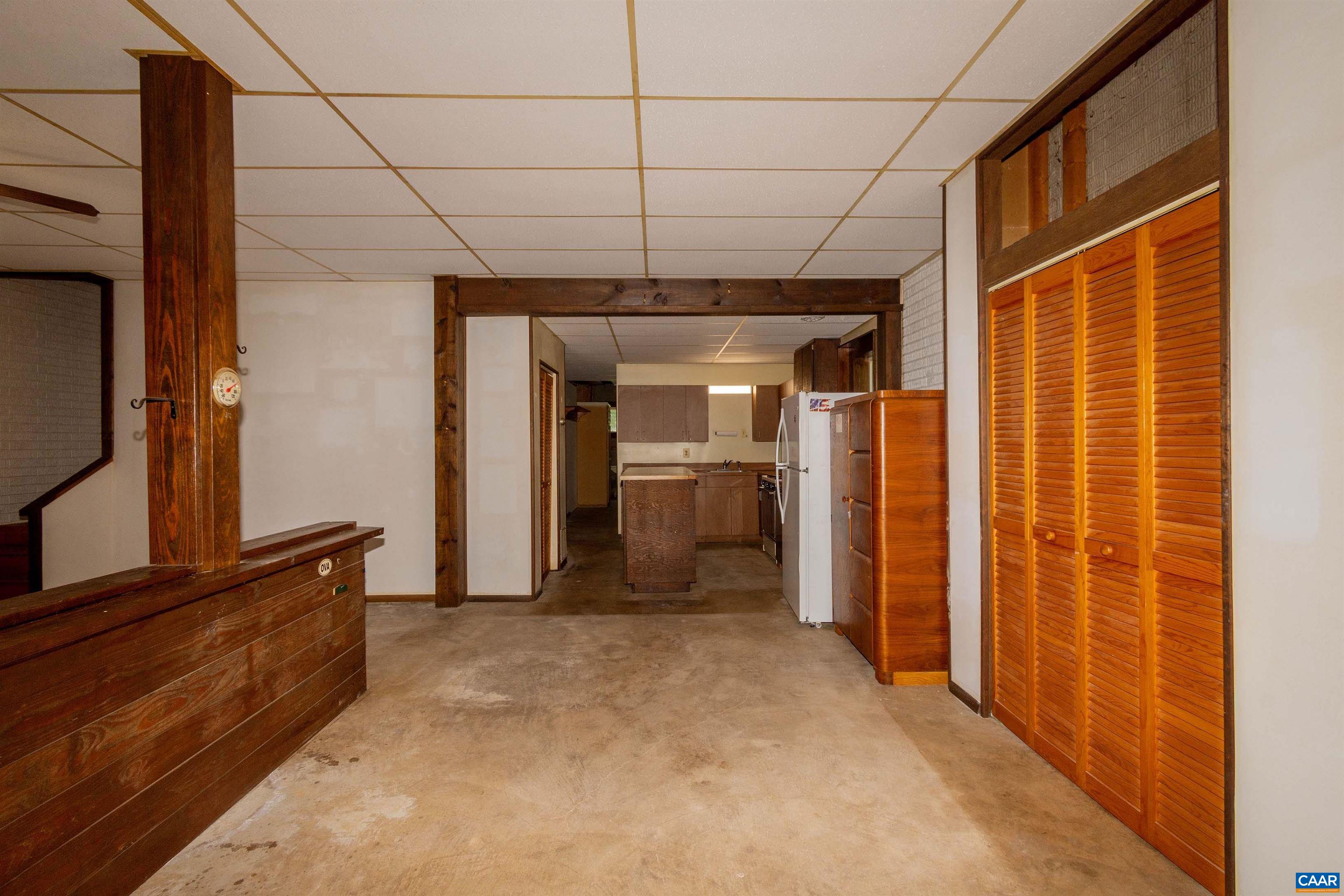 looking toward basement kitchen.