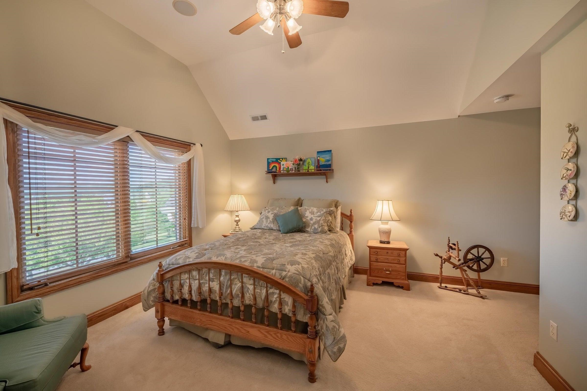 2nd Fl. BR#3  Guest Bedroom #1 with vaulted ceiling.