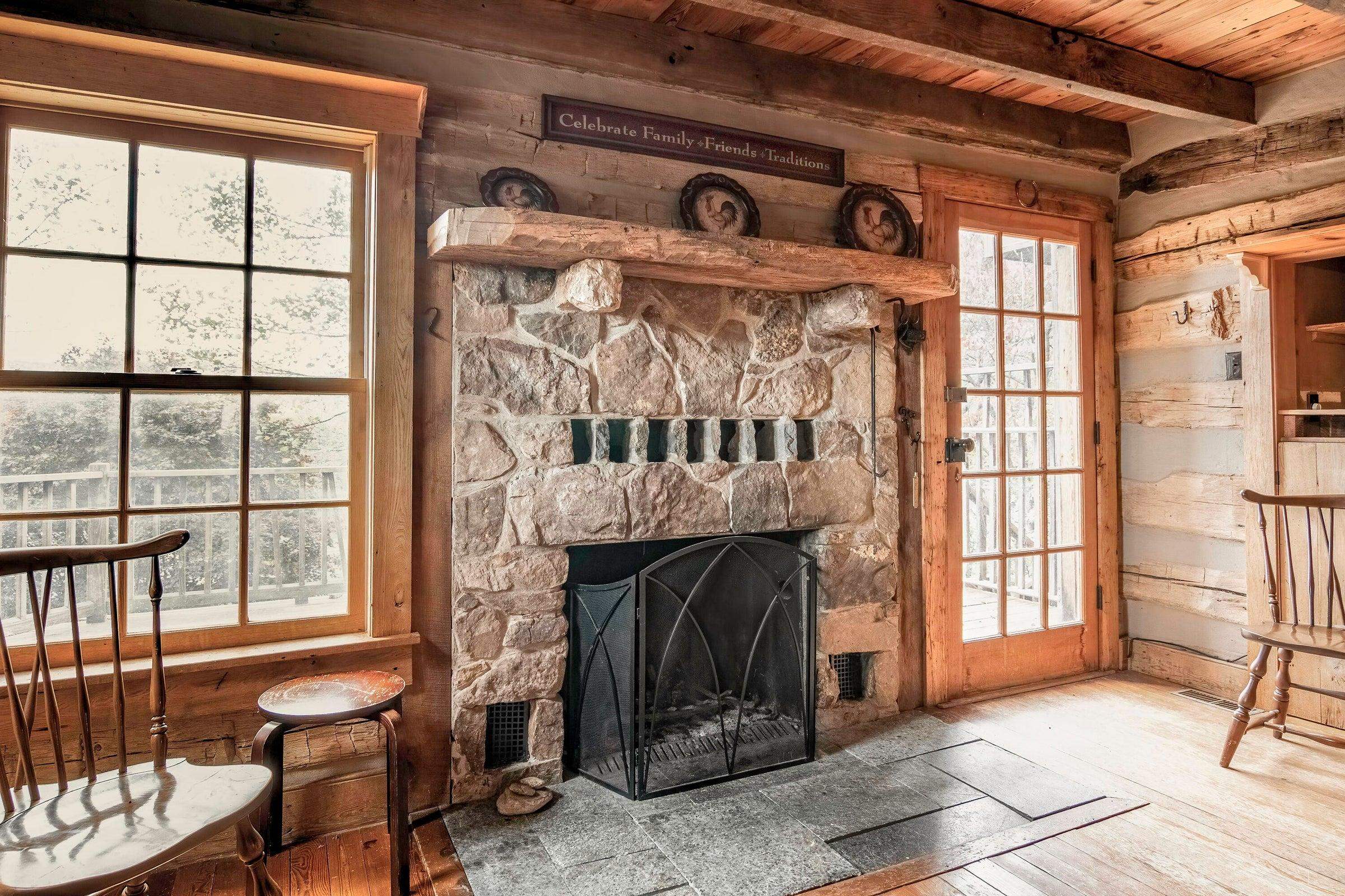 Fireplace in Eat-in Kitchen