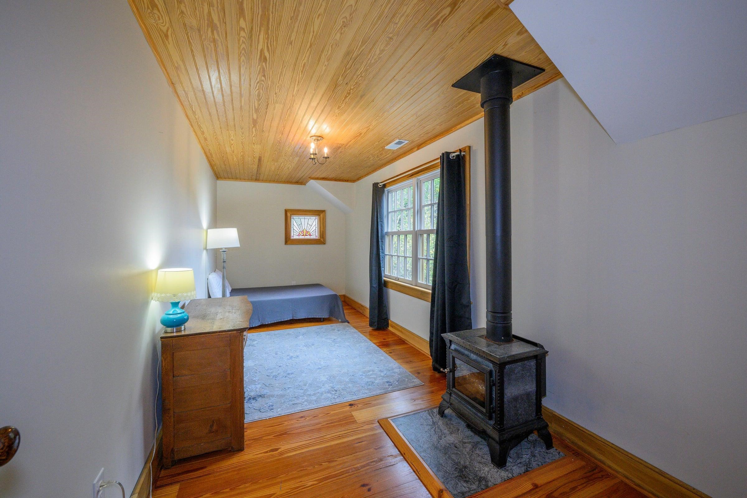 Wood stoves provide additional heat in all the bedrooms!