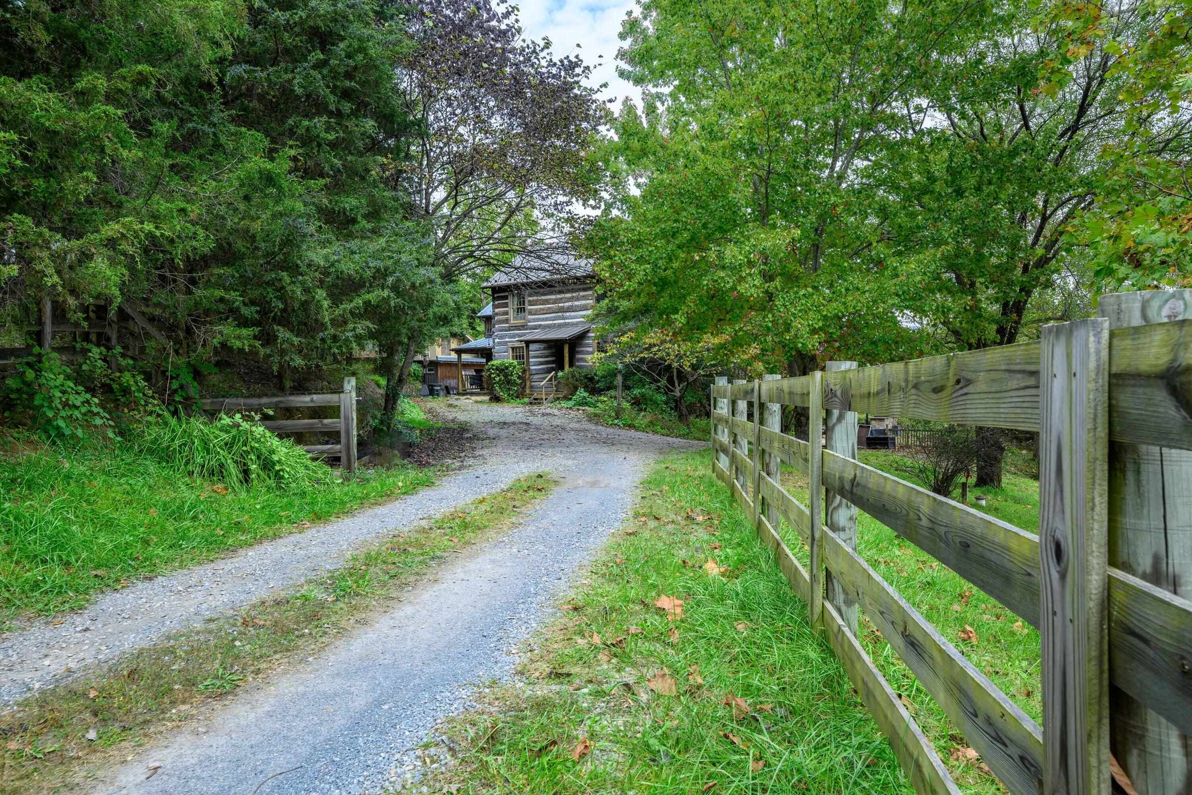 Secluded driveway to the house.