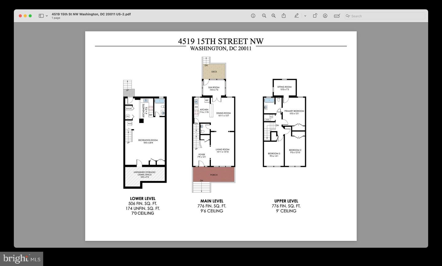 4519 15TH ST NW, WASHINGTON, District Of Columbia 20011, 4 Bedrooms Bedrooms, ,2 BathroomsBathrooms,Residential,For sale,4519 15TH ST NW,DCDC2172602 MLS # DCDC2172602