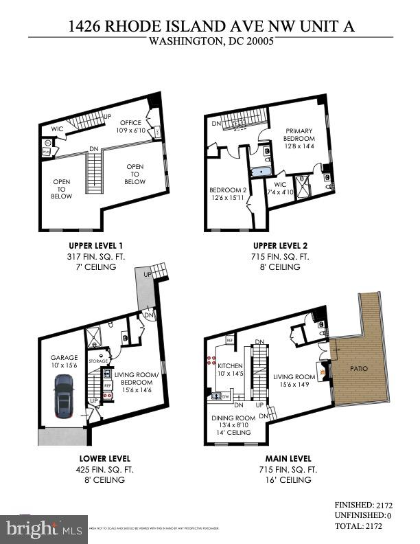 1426 RHODE ISLAND AVE NW #A, WASHINGTON, District Of Columbia 20005, 2 Bedrooms Bedrooms, ,3 BathroomsBathrooms,Residential,For sale,1426 RHODE ISLAND AVE NW #A,DCDC2168126 MLS # DCDC2168126