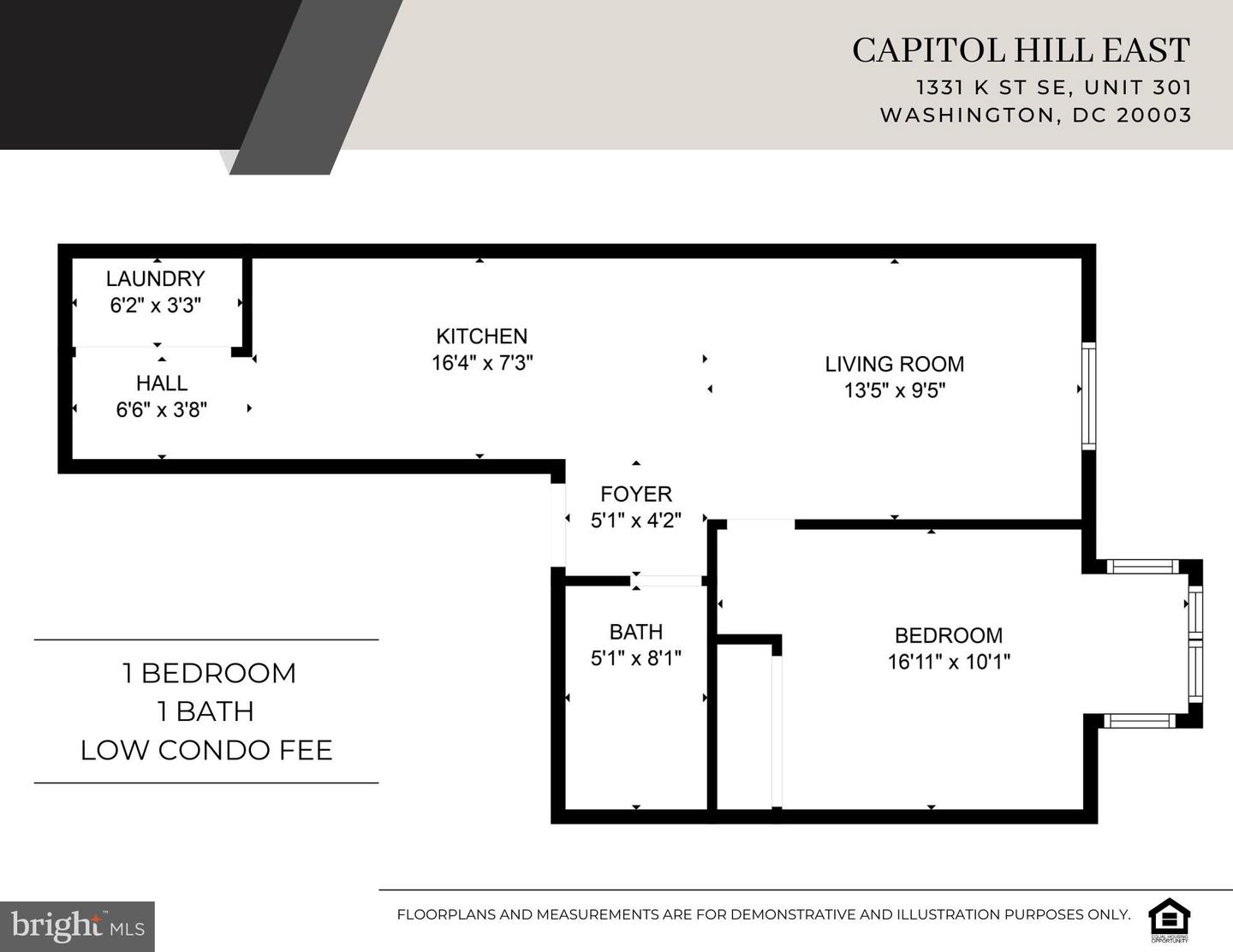 1331 K ST SE #301, WASHINGTON, District Of Columbia 20003, 1 Bedroom Bedrooms, ,1 BathroomBathrooms,Residential,For sale,1331 K ST SE #301,DCDC2174806 MLS # DCDC2174806