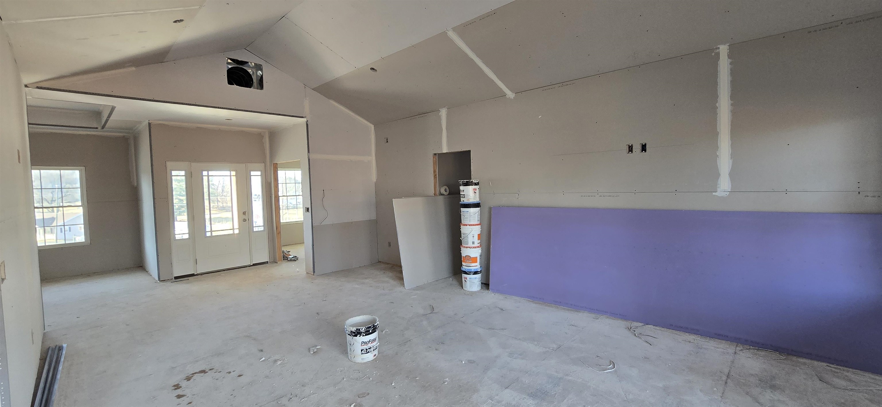 With Vaulted Ceiling, View of Foyer, Dining Room & Home Office.