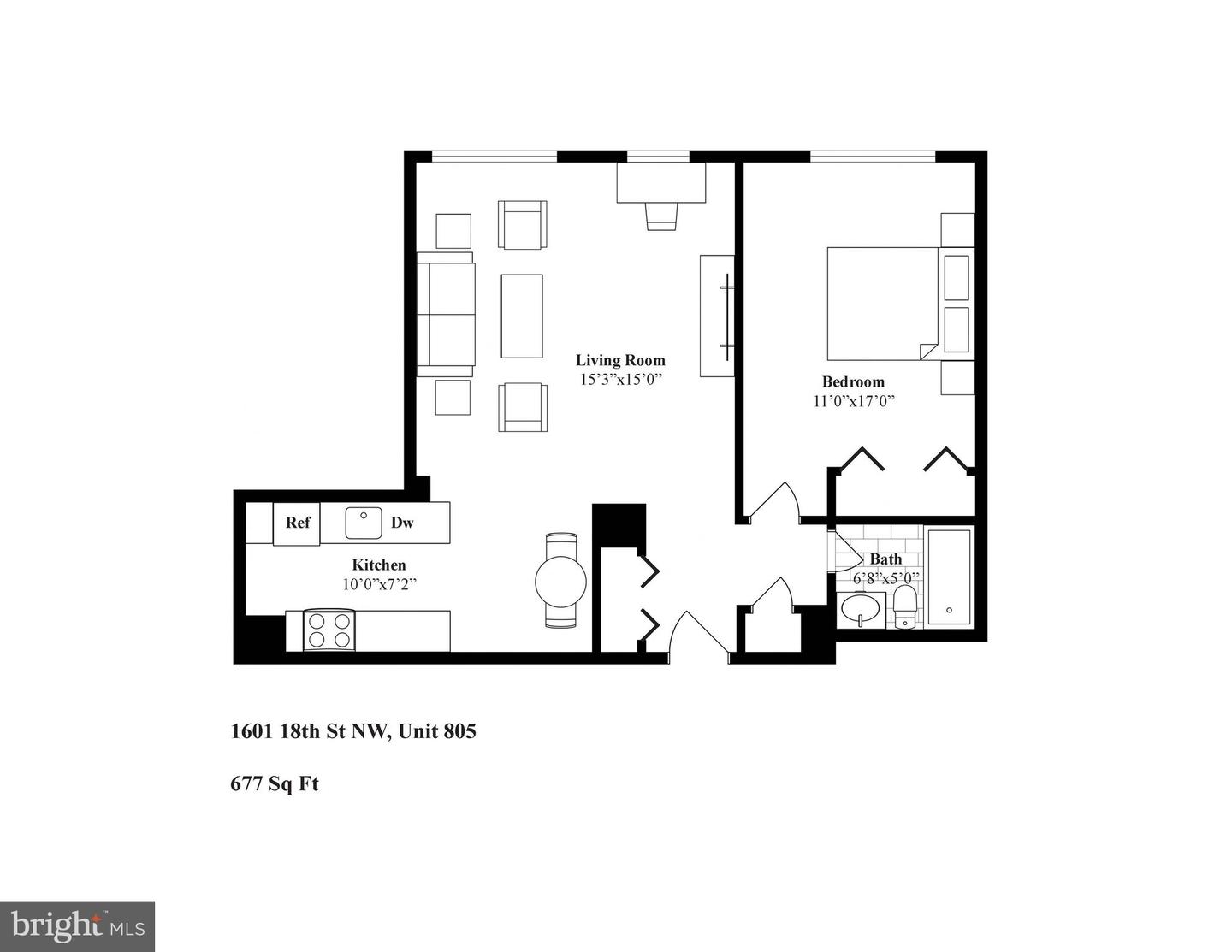 1601 18TH ST NW #805, WASHINGTON, District Of Columbia 20009, 1 Bedroom Bedrooms, 4 Rooms Rooms,1 BathroomBathrooms,Residential,For sale,1601 18TH ST NW #805,DCDC2175686 MLS # DCDC2175686