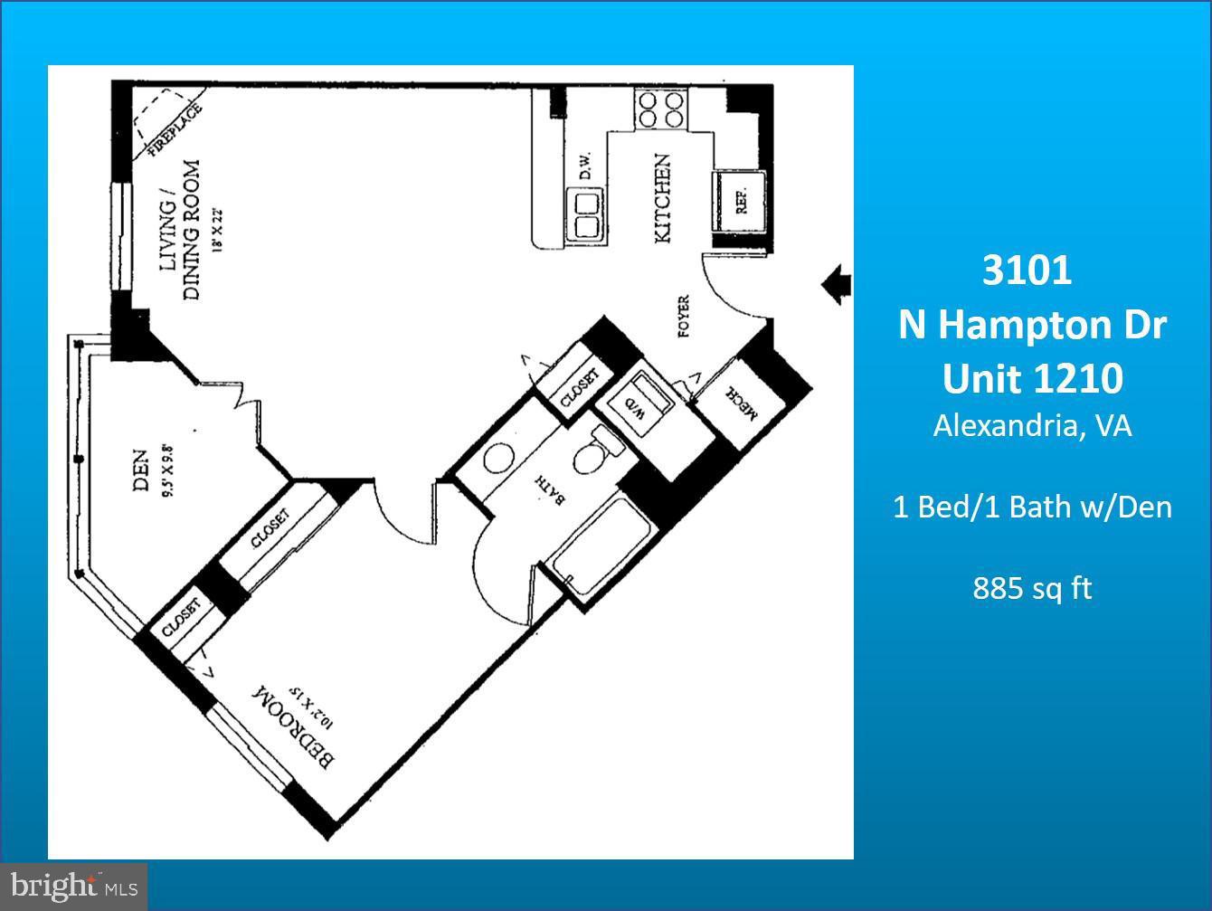 3101 N HAMPTON DR #1210, ALEXANDRIA, Virginia 22302, 1 Bedroom Bedrooms, ,1 BathroomBathrooms,Residential,For sale,3101 N HAMPTON DR #1210,VAAX2041836 MLS # VAAX2041836