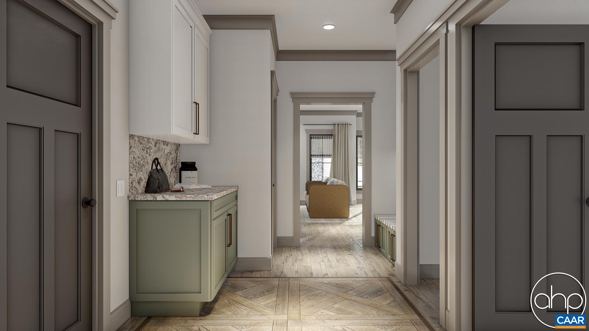 Mudroom & laundry area - garage access on left,