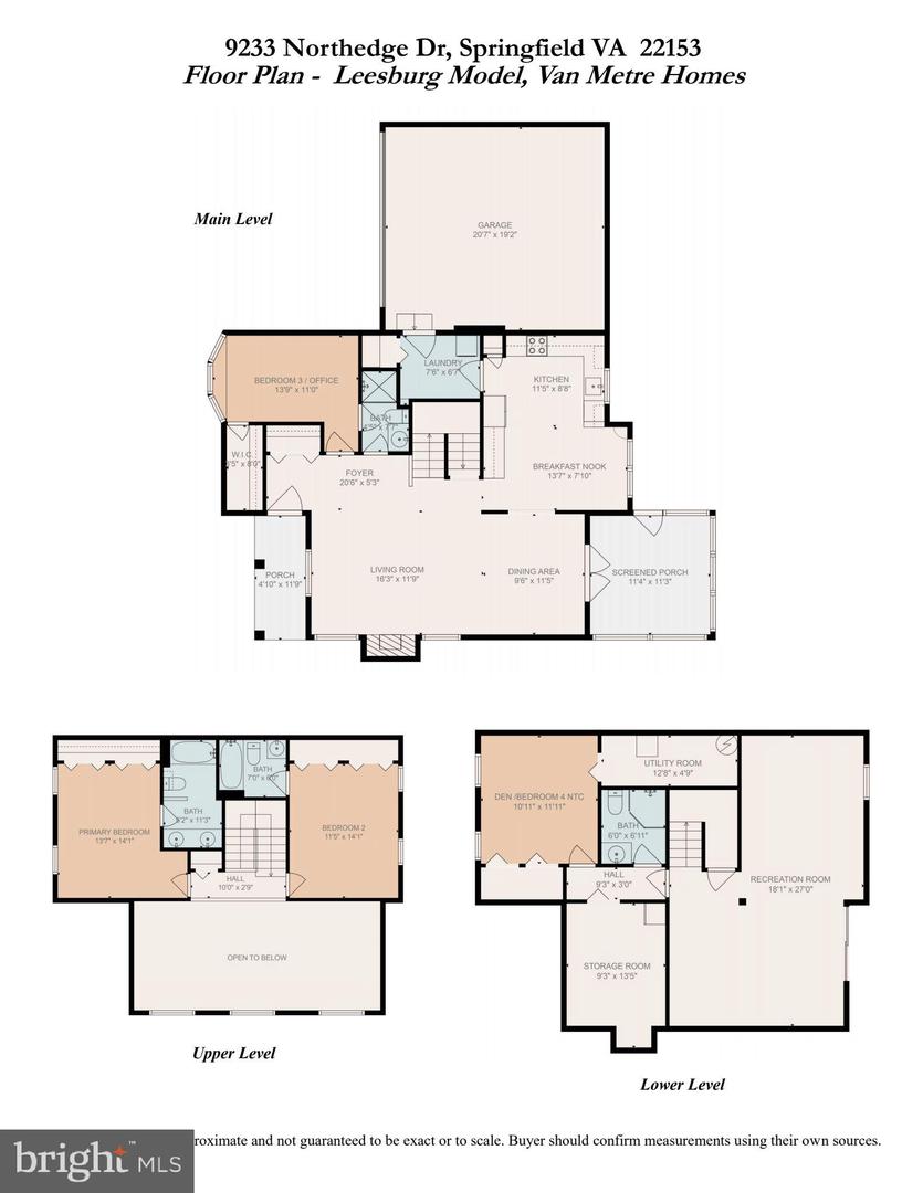 9233 NORTHEDGE DR, SPRINGFIELD, Virginia 22153, 4 Bedrooms Bedrooms, ,4 BathroomsBathrooms,Residential,For sale,9233 NORTHEDGE DR,VAFX2224230 MLS # VAFX2224230