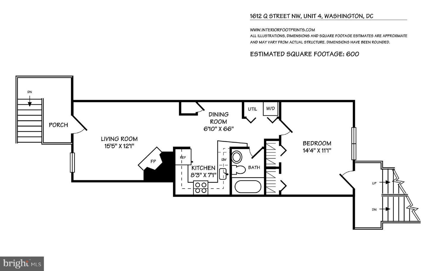 1612 Q ST NW #4, WASHINGTON, District Of Columbia 20009, 1 Bedroom Bedrooms, ,1 BathroomBathrooms,Residential,For sale,1612 Q ST NW #4,DCDC2188358 MLS # DCDC2188358