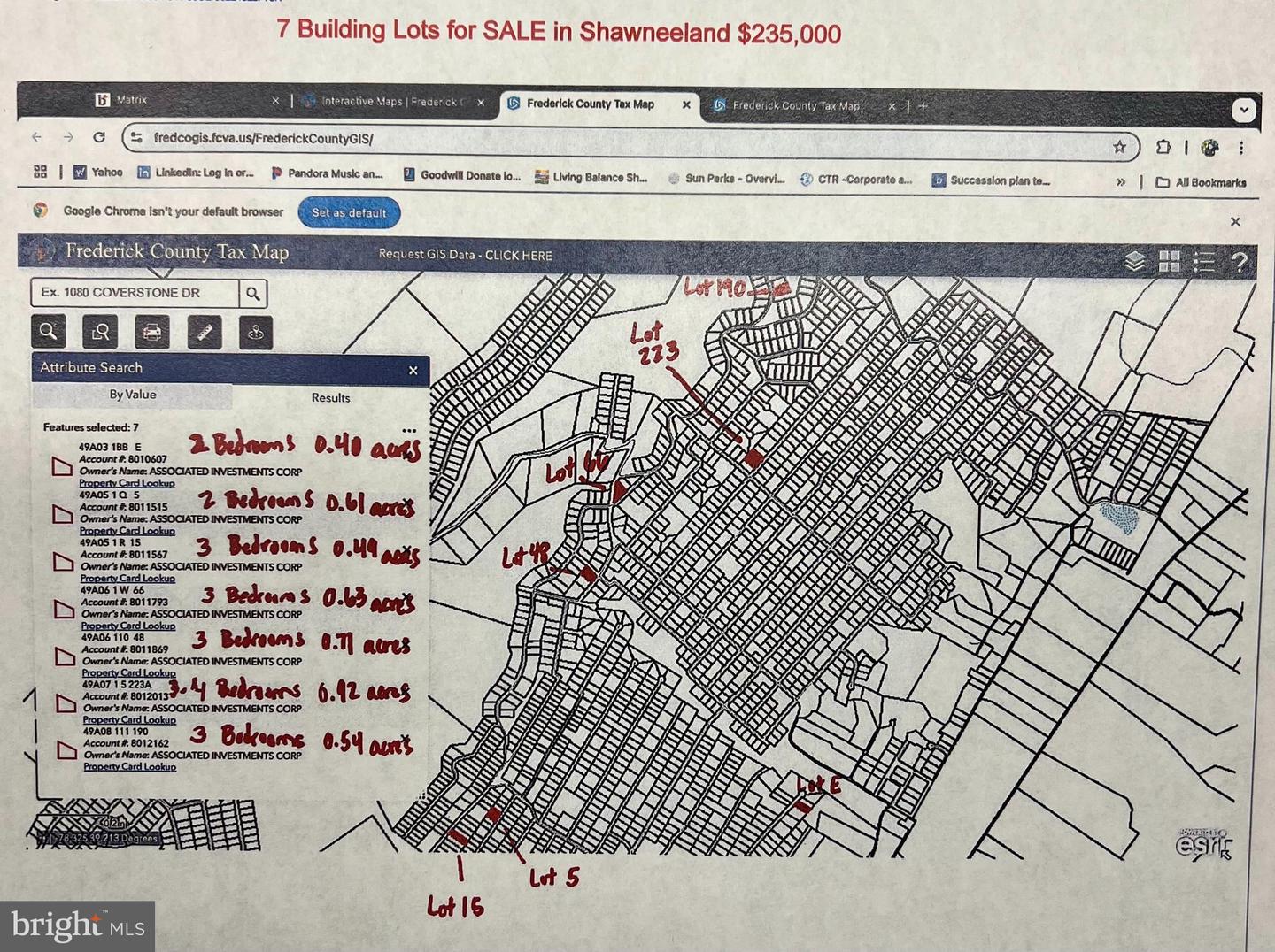 7 BUILDING LOTS IN SHAWNEELAND, WINCHESTER, Virginia 22602, ,Land,For sale,7 BUILDING LOTS IN SHAWNEELAND,VAFV2032844 MLS # VAFV2032844