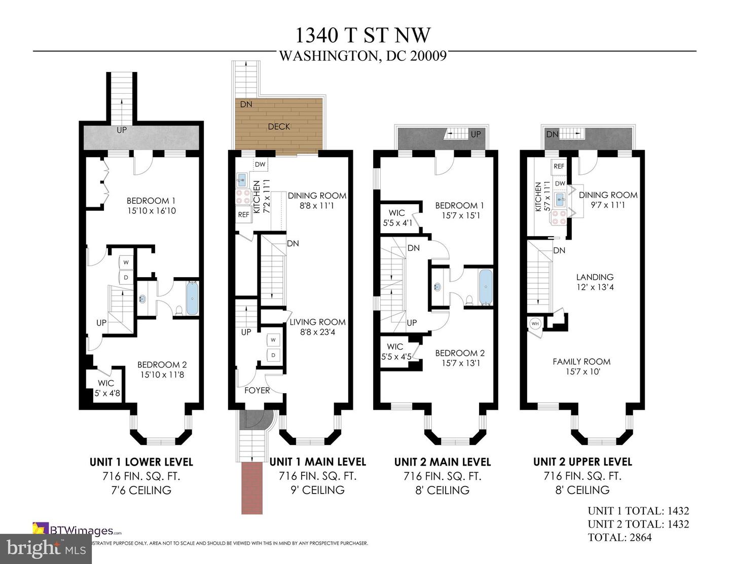 1340 T ST NW, WASHINGTON, District Of Columbia 20009, 4 Bedrooms Bedrooms, ,2 BathroomsBathrooms,Residential,For sale,1340 T ST NW,DCDC2190500 MLS # DCDC2190500