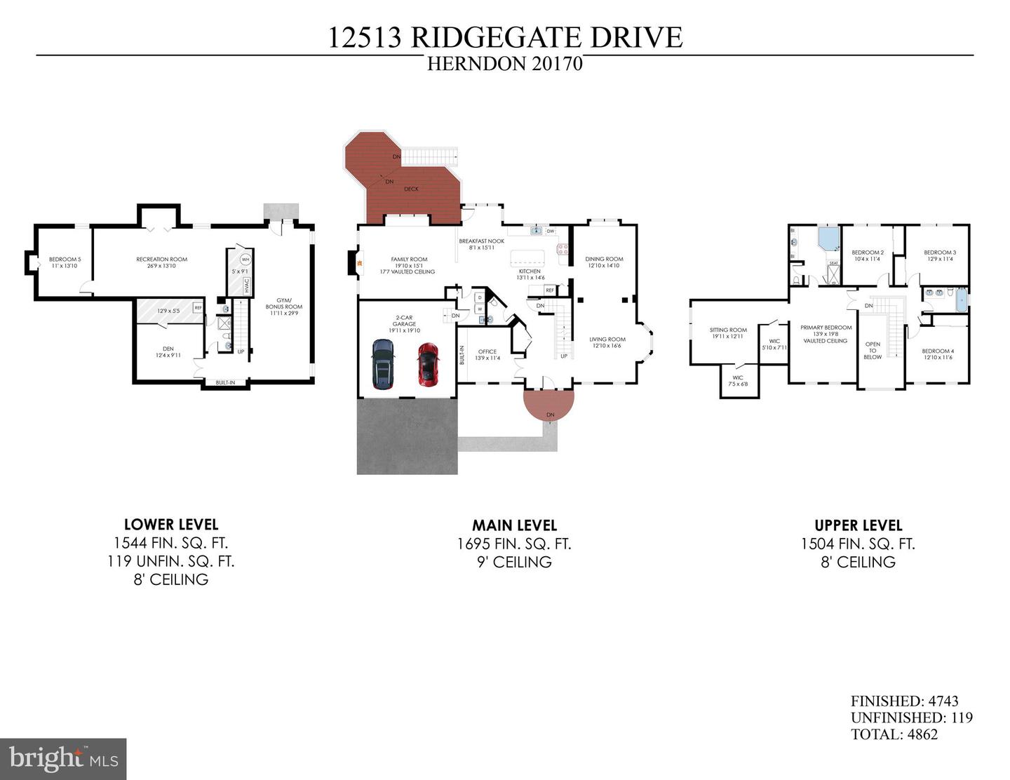 12513 RIDGEGATE DR, HERNDON, Virginia 20170, 5 Bedrooms Bedrooms, ,3 BathroomsBathrooms,Residential,For sale,12513 RIDGEGATE DR,VAFX2225730 MLS # VAFX2225730