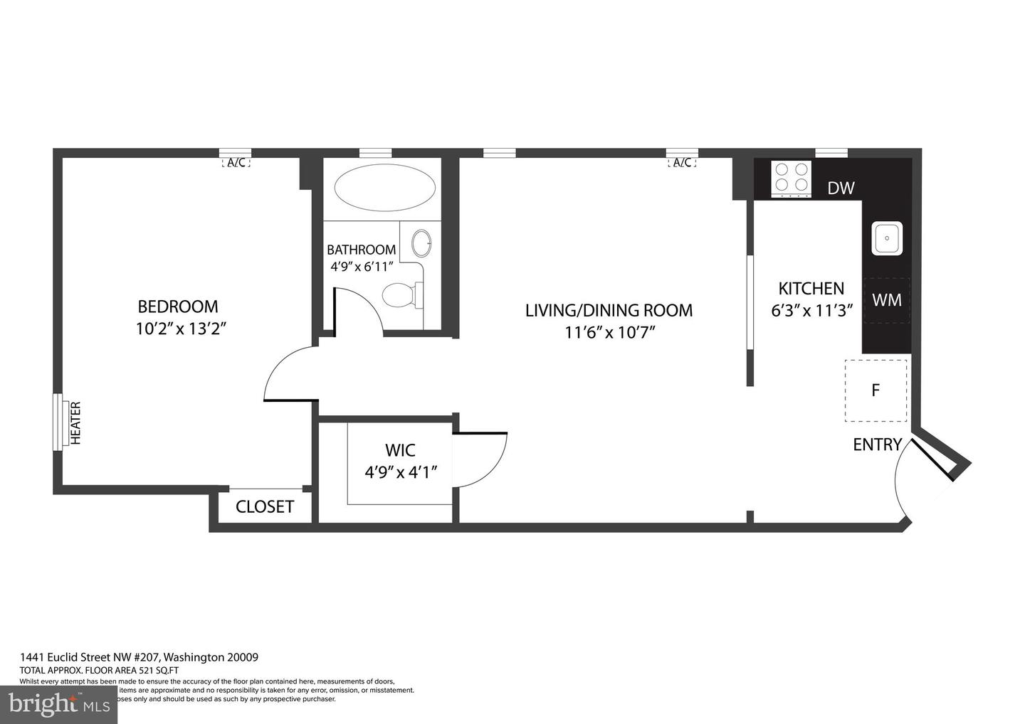 1441 EUCLID ST NW #207, WASHINGTON, District Of Columbia 20009, 1 Bedroom Bedrooms, ,1 BathroomBathrooms,Residential,For sale,1441 EUCLID ST NW #207,DCDC2194646 MLS # DCDC2194646