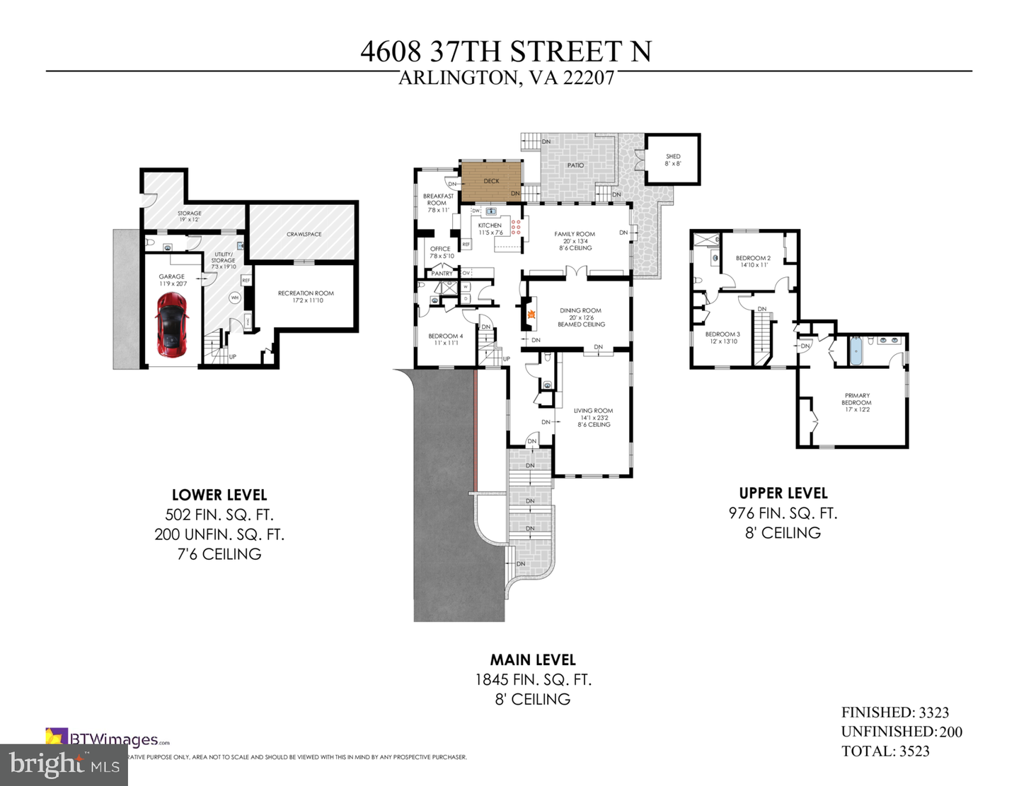 4608 37TH ST N, ARLINGTON, Virginia 22207, 4 Bedrooms Bedrooms, ,3 BathroomsBathrooms,Residential,For sale,4608 37TH ST N,VAAR2054486 MLS # VAAR2054486