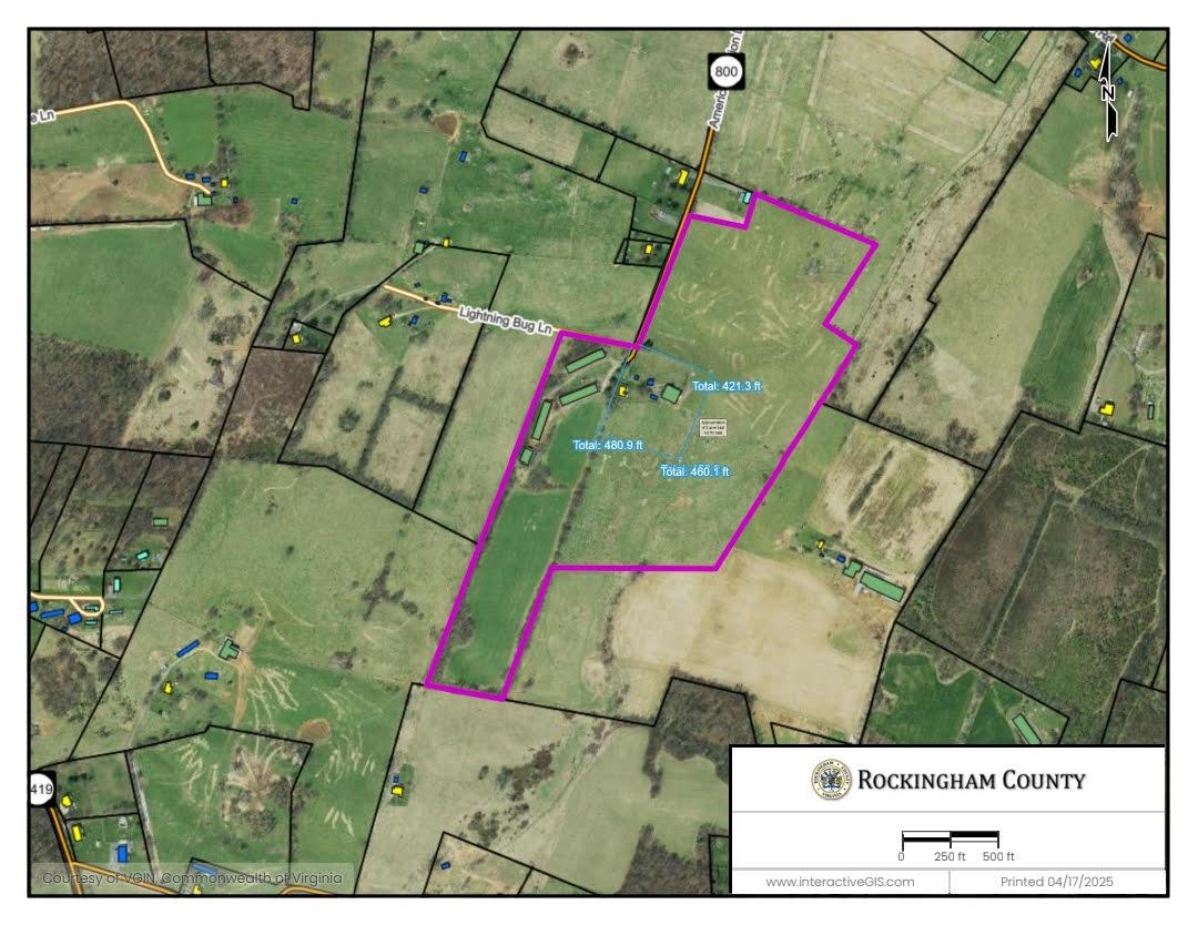Approximation of 5 acres not included in sale