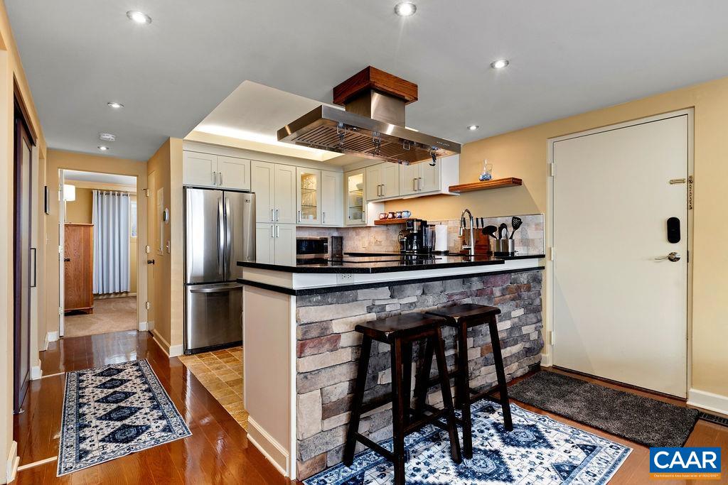 Beautiful open floor plan of the kitchen, dining and living room.