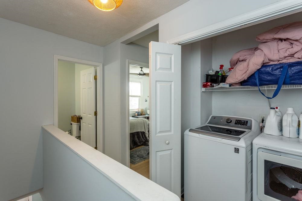 on upper level with laundry closet.