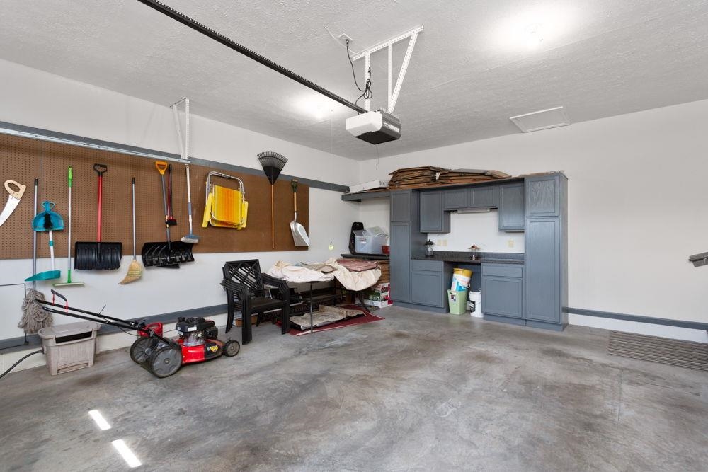 with workshop and storage.